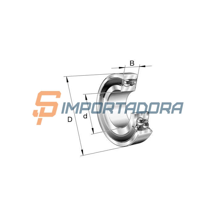 Rolamento Autocompensador de Esferas FAG 2207K.2RS.TV.C3