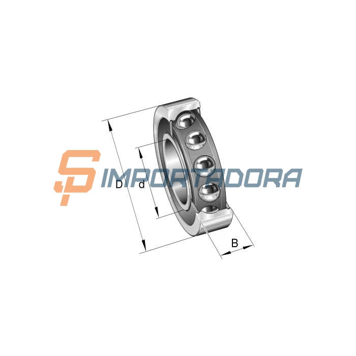 Rolamento de Contato Angular FAG B7007-C-2RSD-T-P4S-UL#E