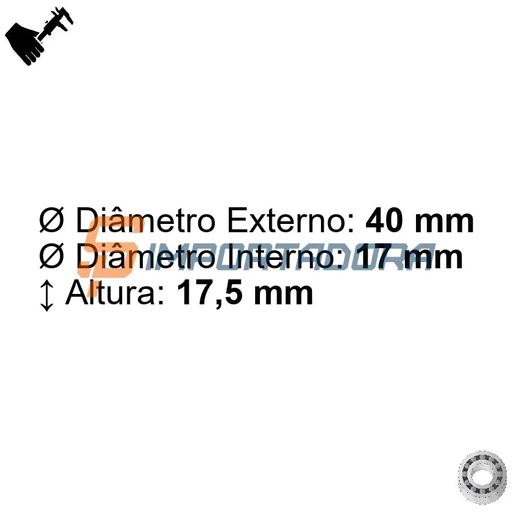 Rolamento Radial de Esferas Contato Angular GTOP-GBR 3203 2RS