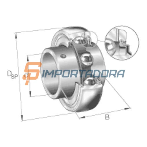 Rolamento Radial de Esferas INA GYE25-KRR-B-AS2/V#S65