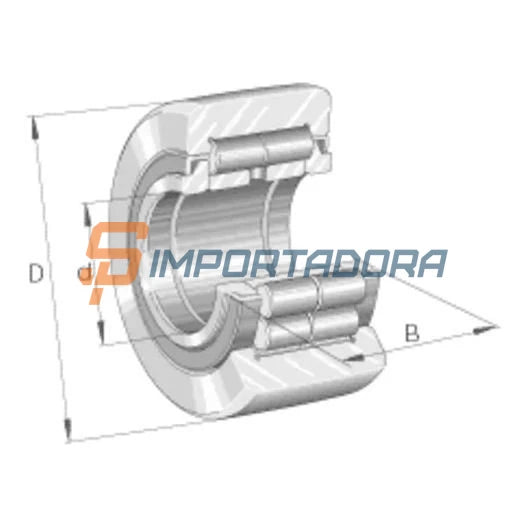Rolamento Radial Tipo Rolo Leva e Apoio INA NUTR45100-A#