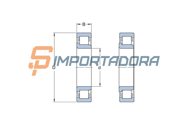 Rolamento de Rolos Cilíndricos SKF NJ 214 ECP