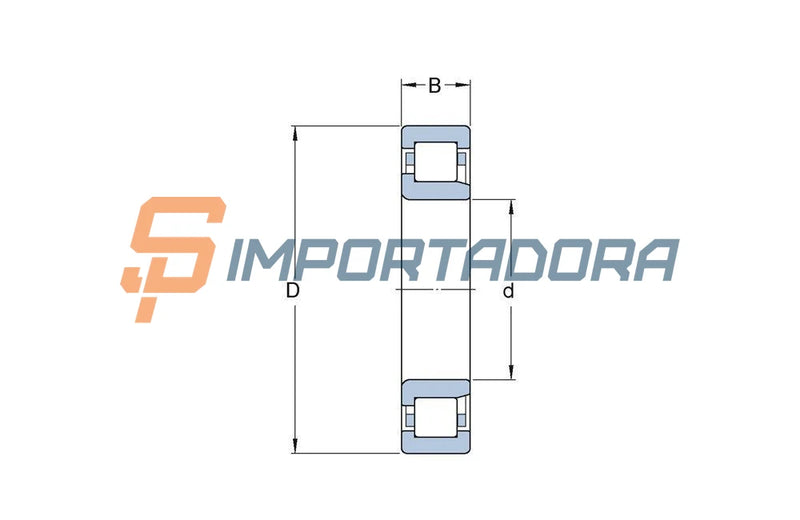 Rolamento de Rolos Cilíndricos SKF NJ 2211 ECP/C3