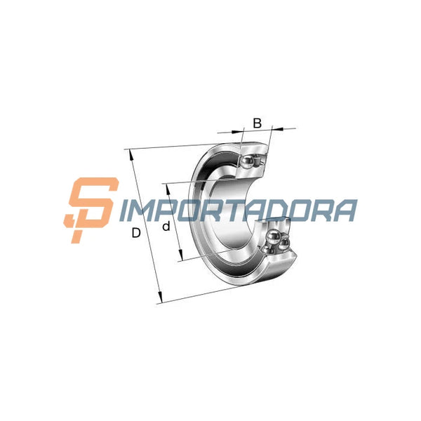 Rolamento Autocompensador de Esferas FAG 2207K.2RS.TV.C3