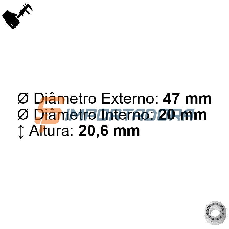 Rolamento Contato Angular GBR/GTOP 3204 2RS