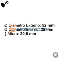 Rolamento de Esferas Contato Angular GTOP 3205 2RS