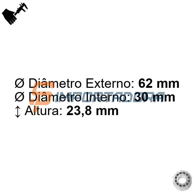 Rolamento de Contato Angular GBR/GTOP 3206 2RS