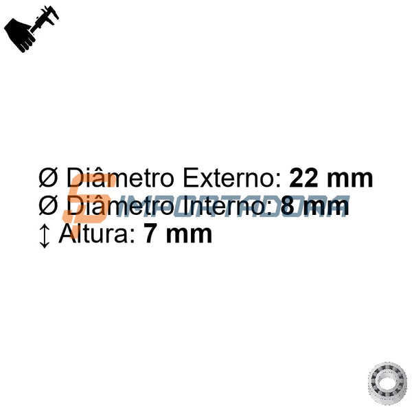 Rolamento Radial de Esferas GTOP-GBR 608 ZZC3 B