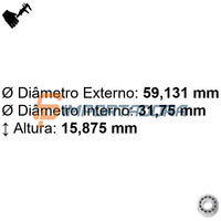 Rolamento de Rolos Cônicos GBR/GTOP LM67048/LM67010