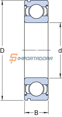 Rolamento Rígido de Esferas SKF 6007-2RS