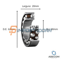 Rolamento Autocompensador de Esferas SKF 2206 EKTN9