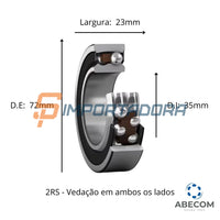 Rolamento Autocompensador de Esferas SKF 2207 E-2RS1KTN9