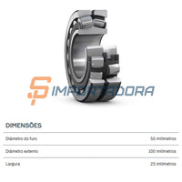 Rolamento Autocompensador de Rolos SKF 22211 EK