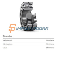Rolamento Autocompensador de Rolos SKF 22318 EJA/VA405