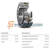 Rolamento Autocompensador de Rolos SKF 23160 CAC/W33