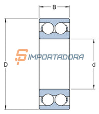 Rolamento de Esferas de Contato Angular SKF 3204 A-2RS1TN9/MT33