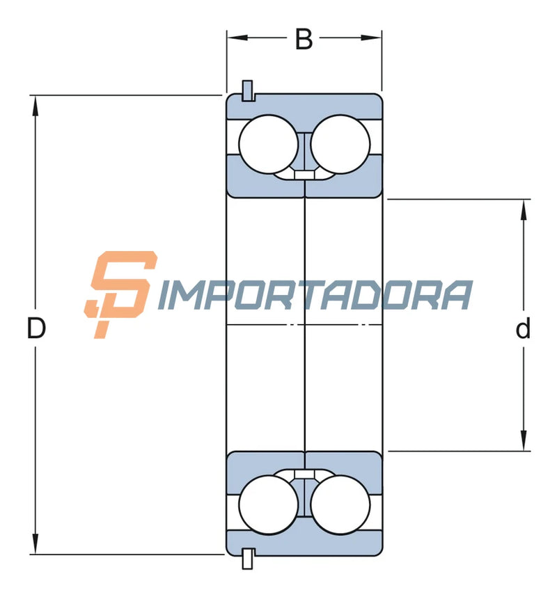 Rolamento de Esferas de Contato Angular SKF 3313 A/C3