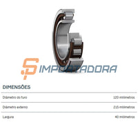Rolamento de Rolo Cilíndrico SKF NU 224 ECP