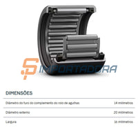 Rolamento de Rolo de Agulhas SKF HK 1416.2RS