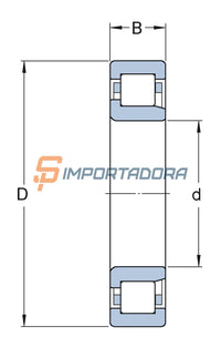 Rolamento de Rolos Cilíndricos SKF NJ 208 ECP/C3