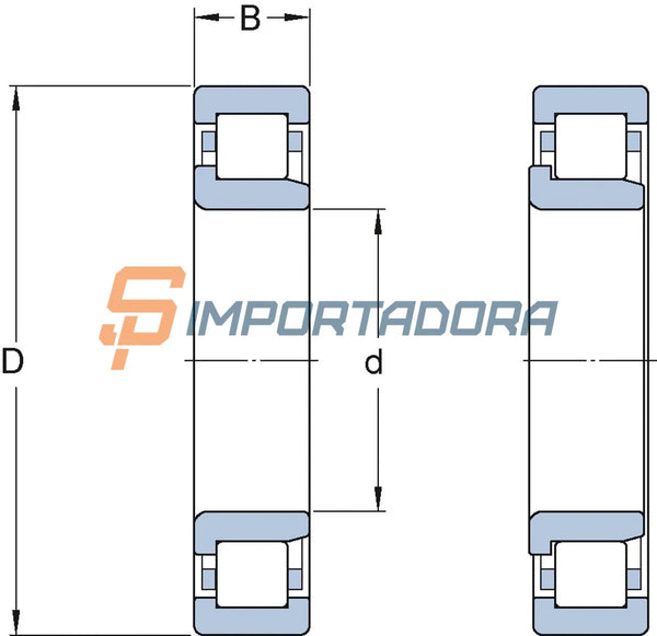 Rolamento de Rolos Cilíndricos SKF NJ 211 ECP