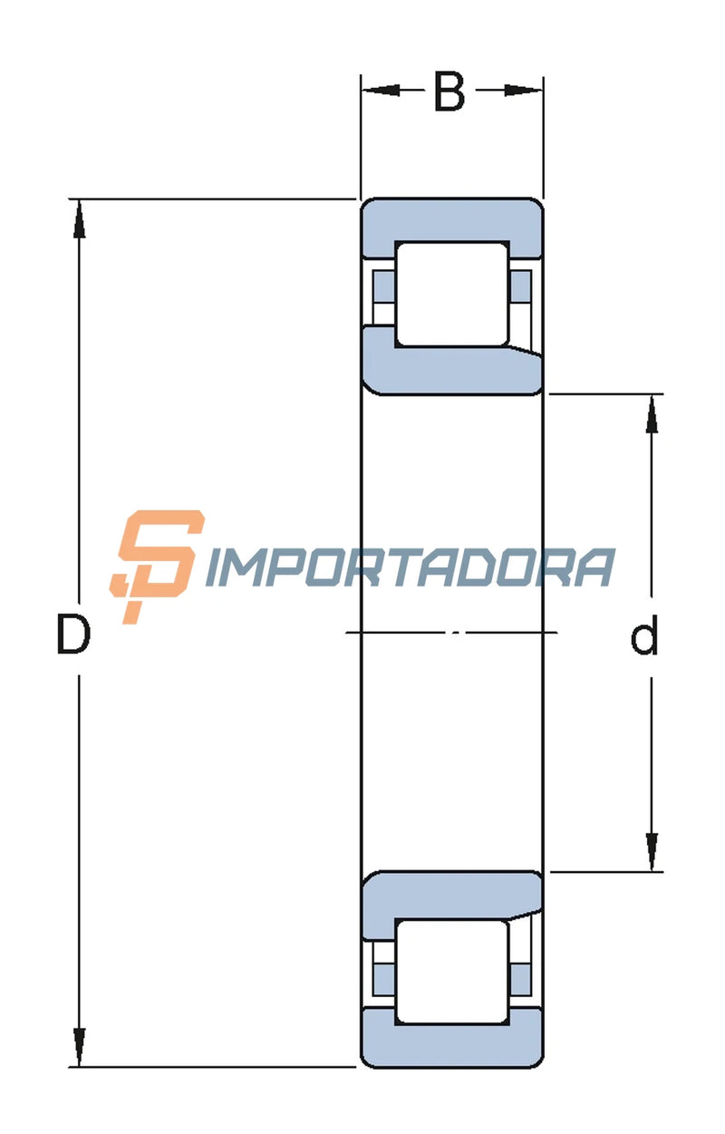 Rolamento de Rolos Cilíndricos SKF NJ 306 ECP/C3