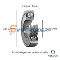 Rolamento Rígido de Esferas SKF 16002-2Z