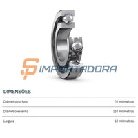 Rolamento Rígido de Esferas SKF 16014