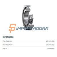 Rolamento Rígido de Esferas SKF 16024