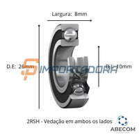 Rolamento Rígido de Esferas SKF 6000-2RSH