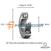Rolamento Rígido de Esferas SKF 619/4-2Z