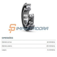 Rolamento Rígido de Esferas SKF 6312 NR/C3
