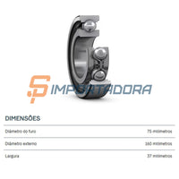 Rolamento Rígido de Esferas SKF 6315