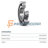 Rolamento Rígido de Esferas SKF 6330/C3