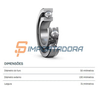 Rolamento Rígido de Esferas SKF 6410/C3