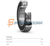 Rolamento Rígido de Esferas SKF W 608-2RS1