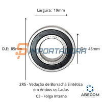 Rolamento Rígido de Esferas Timken 6209-2RSC3