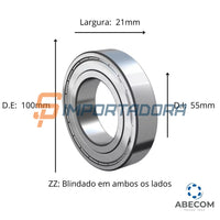 Rolamento Rígido de Esferas Timken 6211-ZZ