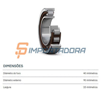 Rolamento de Rolos Cilíndricos SKF NU 2308 ECP