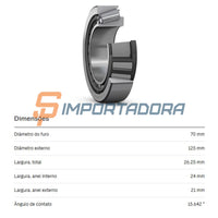 Rolamento de Rolos Cônicos SKF 30214 J2/Q