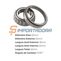 Rolamento de Rolos Cônicos TIMKEN 33205