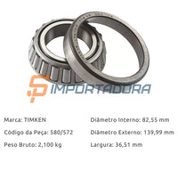Rolamento de Rolos Cônicos TIMKEN 580/572