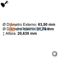 Rolamento Radial de Rolos Cônicos TIMKEN 15126/15250X